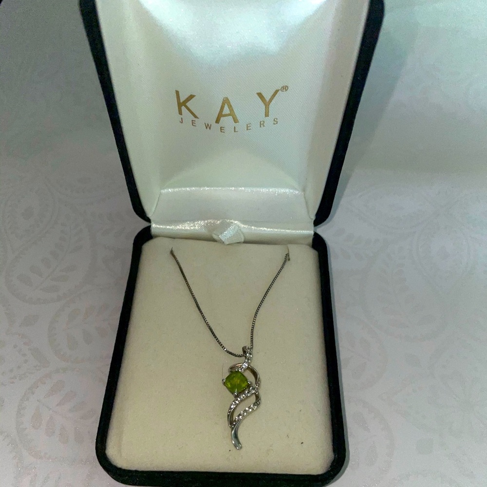 Peridot pendant necklace from Kay Jewelers.